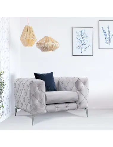 Fotoliu CHESTERFIELD Como - Light Grey 108 X 73 X 90 - 1