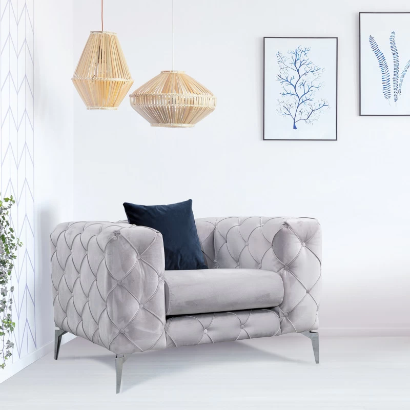 Fotoliu CHESTERFIELD Como - Light Grey 108 X 73 X 90  - 1