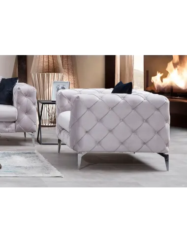 Fotoliu CHESTERFIELD Como - Light Grey 108 X 73 X 90 - 2