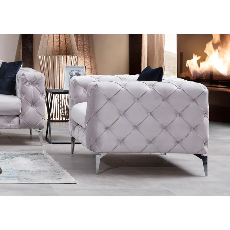 Fotoliu CHESTERFIELD Como - Light Grey 108 X 73 X 90  - 2