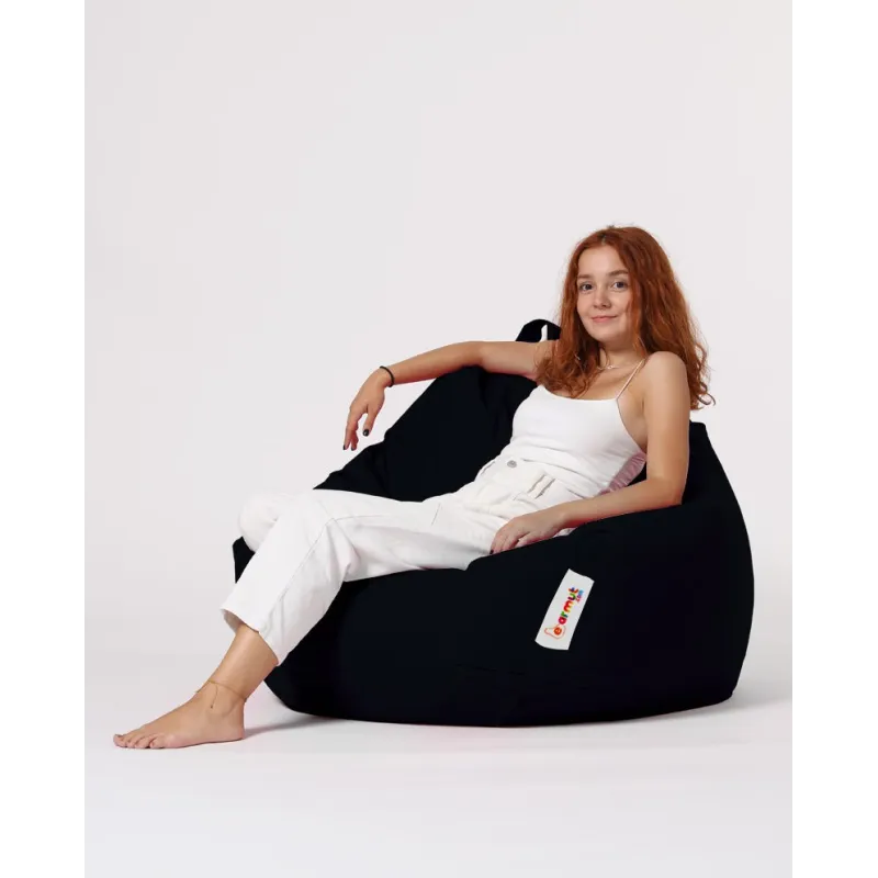 Fotoliu Puf Bean Bag Premium XXL - Black  - 1