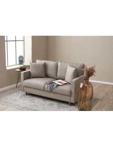 Canapea Tapitata cu 2 Locuri Eva - Cream 155 X 82 X 90 - 2
