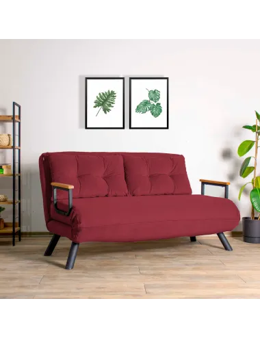 Canapea Extensibila cu 2 Locuri Sando 2-Seater - Maroon  - 1