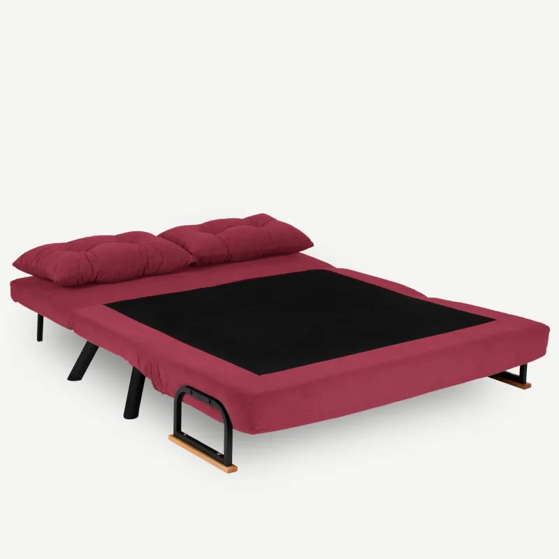 Canapea Extensibila cu 2 Locuri Sando 2-Seater - Maroon  - 4