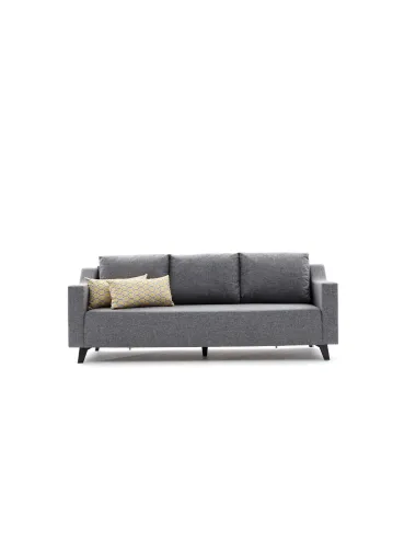 Canapea Tip Coltar Tapitat cu Taburet Doga - Grey  - 4