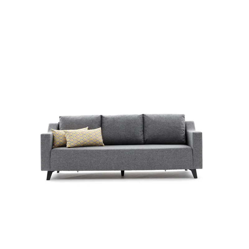 Canapea Tip Coltar Tapitat cu Taburet Doga - Grey  - 4