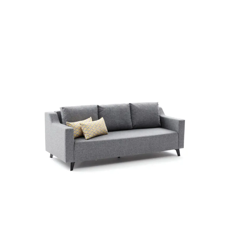Canapea Tip Coltar Tapitat cu Taburet Doga - Grey  - 5