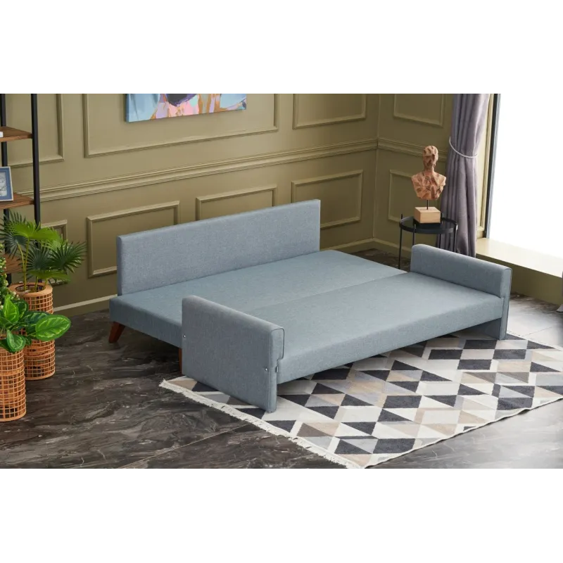 Canapea Extensibila cu 3 Locuri Tapitata Bella Soft Yataklı uclu Koltuk - Blue  - 2