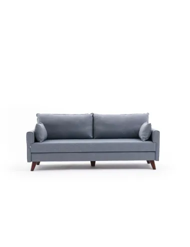 Canapea Extensibila cu 3 Locuri Tapitata Bella Soft Yataklı uclu Koltuk - Blue  - 5