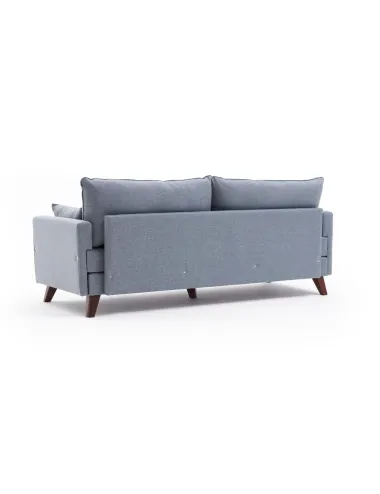 Canapea Extensibila cu 3 Locuri Tapitata Bella Soft Yataklı uclu Koltuk - Blue  - 6