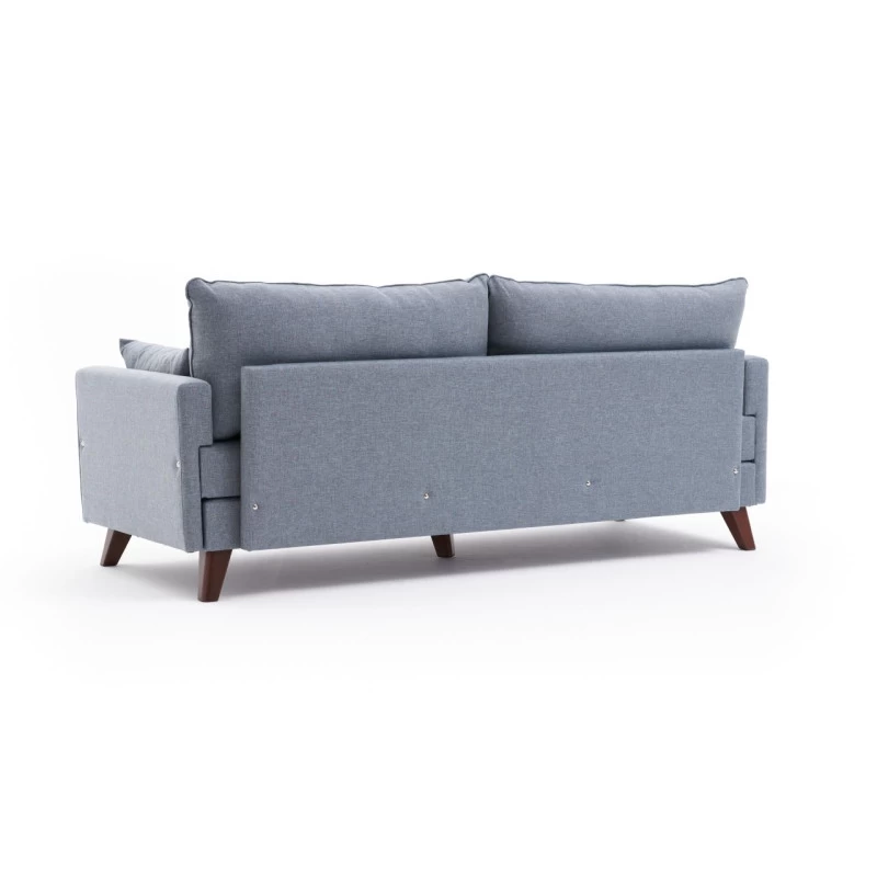 Canapea Extensibila cu 3 Locuri Tapitata Bella Soft Yataklı uclu Koltuk - Blue  - 6