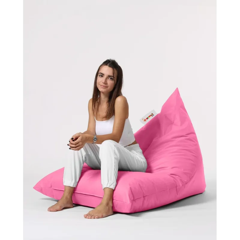 Fotoliu Puf Bean Bag Pyramid Big Bed Pouf - Pink  - 5