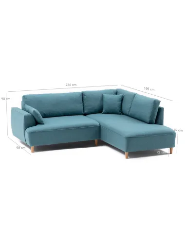 Canapea Tip Coltar Felix Extra Soft Corner Sofa Right - Turquoise 236 X 90 X 195  - 3