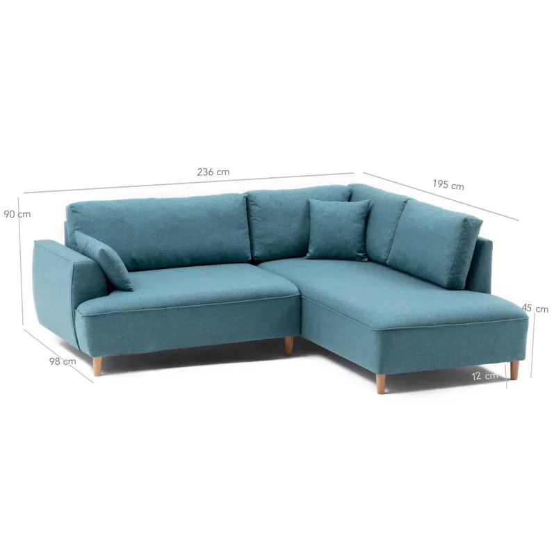 Canapea Tip Coltar Felix Extra Soft Corner Sofa Right - Turquoise 236 X 90 X 195  - 3