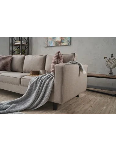 Canapea cu 3 Locuri Kale Linen - Cream 222 X 83 X 91  - 3
