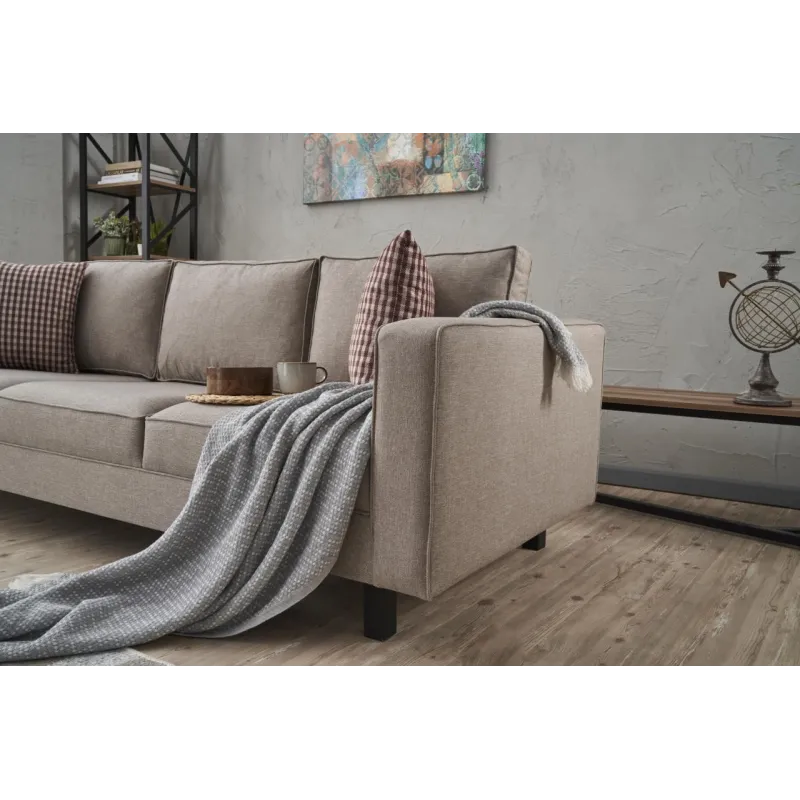 Canapea cu 3 Locuri Kale Linen - Cream 222 X 83 X 91  - 3