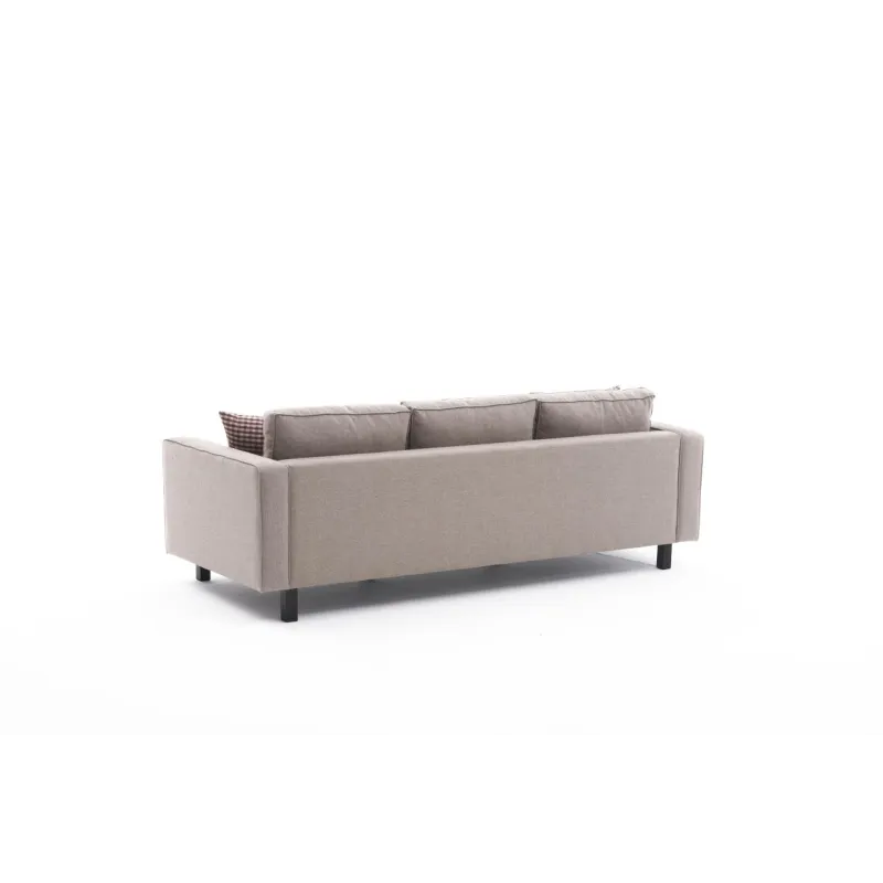 Canapea cu 3 Locuri Kale Linen - Cream 222 X 83 X 91  - 6