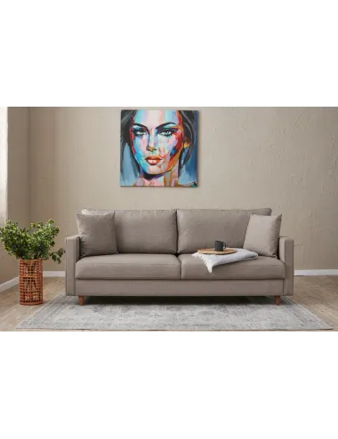 Canapea cu 3 Locuri Eva - Cream 210 X 82 X 90 - 1