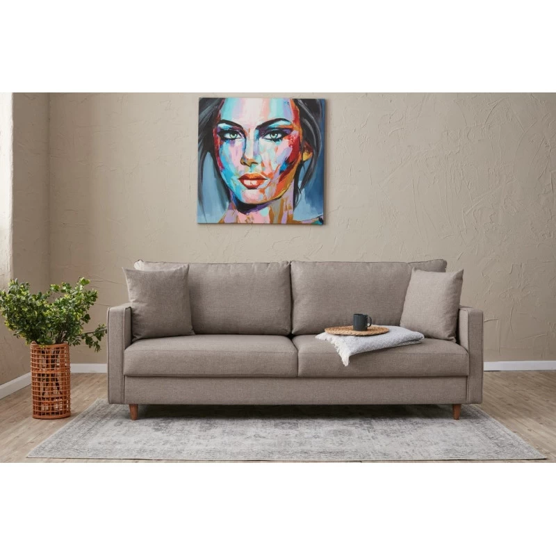 Canapea cu 3 Locuri Eva - Cream 210 X 82 X 90  - 1