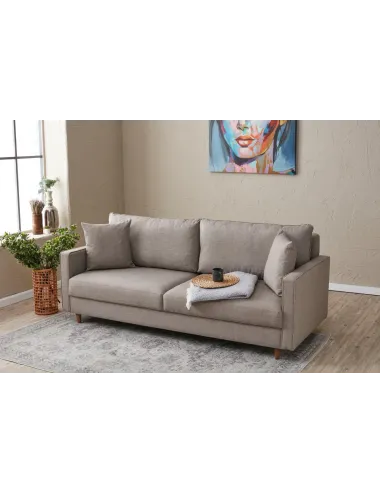 Canapea cu 3 Locuri Eva - Cream 210 X 82 X 90 - 2