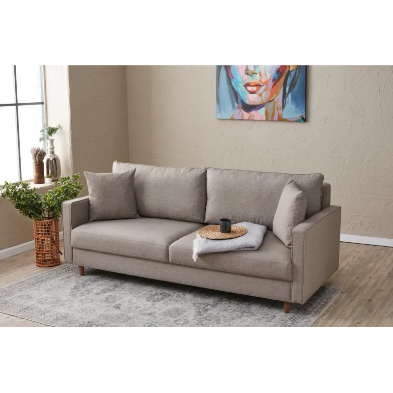 Canapea cu 3 Locuri Eva - Cream 210 X 82 X 90  - 2