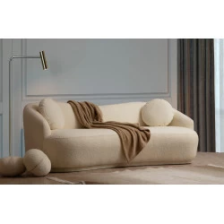 Canapea cu 3 Locuri Ancona - Cream 225 X 76 X 98  - 1