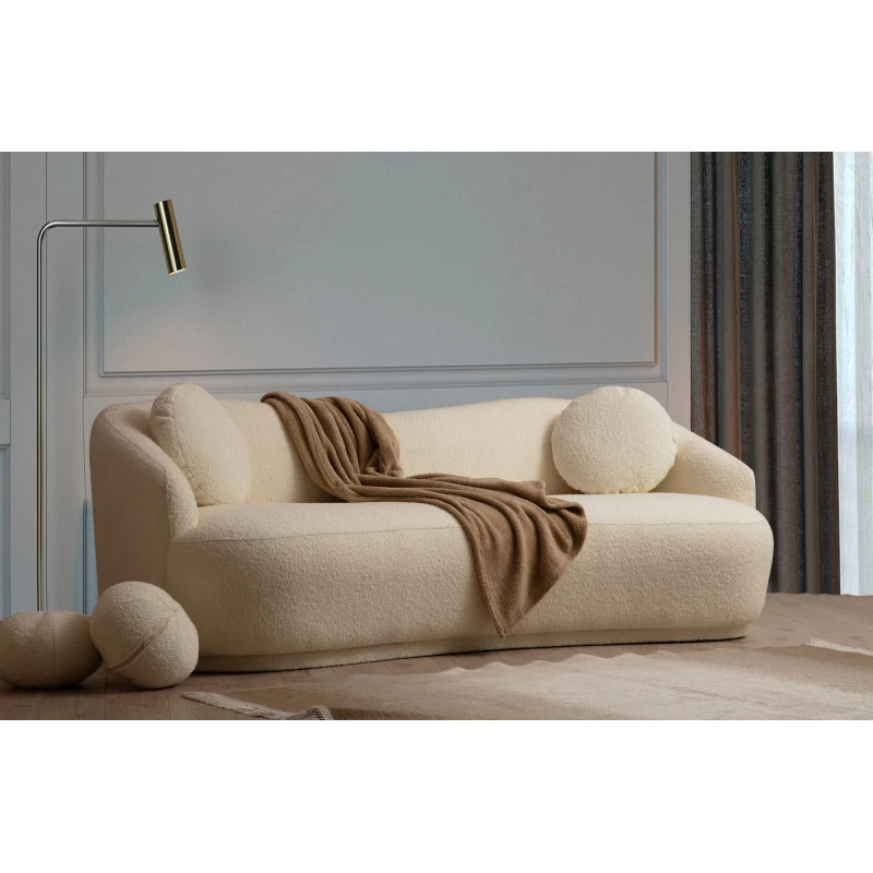 Canapea cu 3 Locuri Ancona - Cream 225 X 76 X 98  - 1