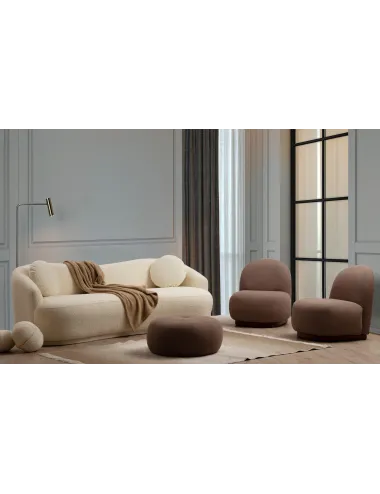 Canapea cu 3 Locuri Ancona - Cream 225 X 76 X 98  - 3