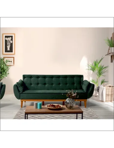 Canapea cu 3 Locuri Fiona - Green 217 X 80 X 82 - 1