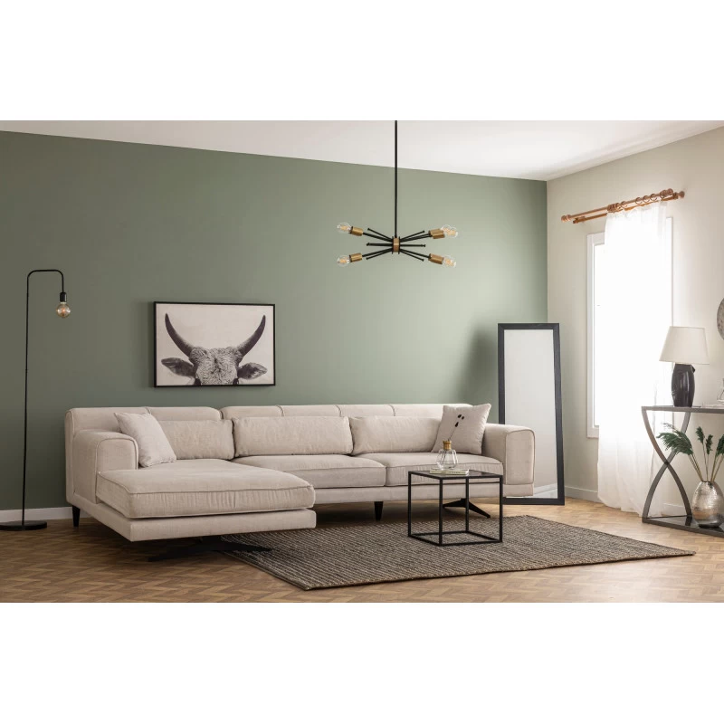 Canapea Tip Coltar cu Spatar Reglabil Jivago Corner Left (Chl-2R) - Beige  - 3