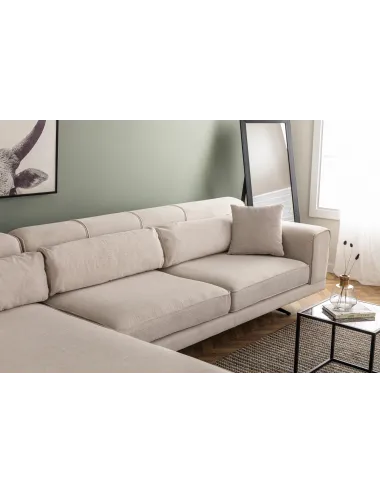 Canapea Tip Coltar cu Spatar Reglabil Jivago Corner Left (Chl-2R) - Beige  - 4