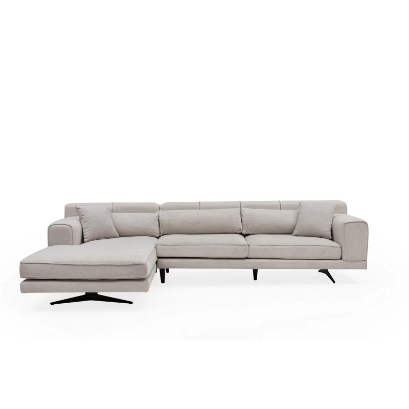 Canapea Tip Coltar cu Spatar Reglabil Jivago Corner Left (Chl-2R) - Beige  - 6