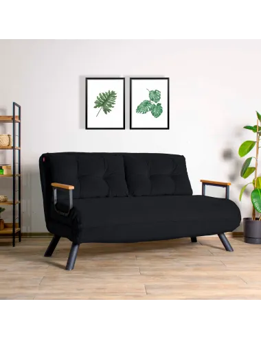 Canapea Extensibila cu 2 Locuri Sando 2-Seater - Black - 1