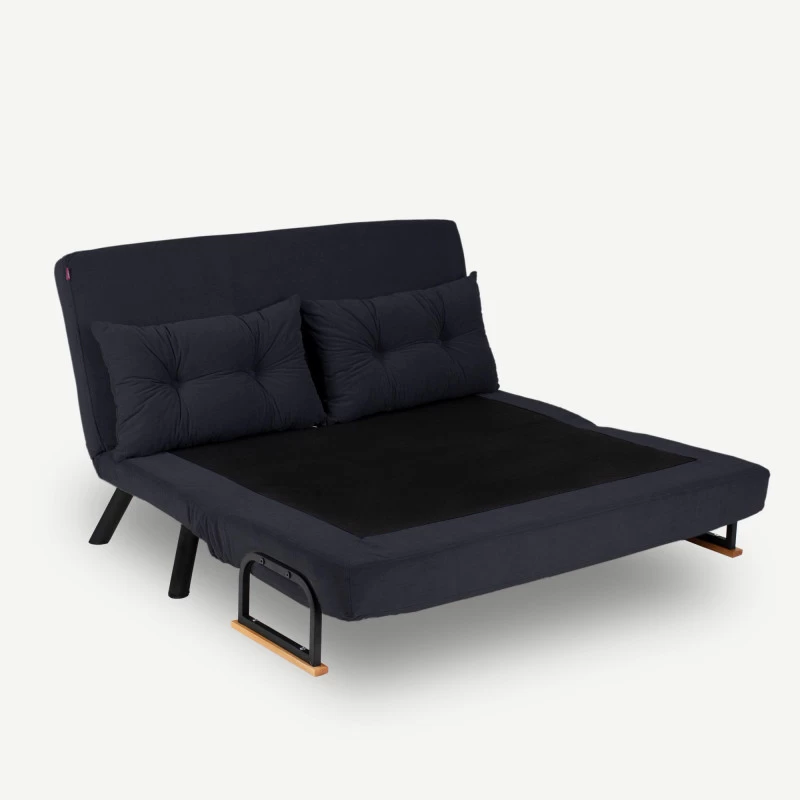 Canapea Extensibila cu 2 Locuri Sando 2-Seater - Black  - 3