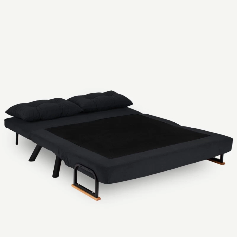 Canapea Extensibila cu 2 Locuri Sando 2-Seater - Black  - 4