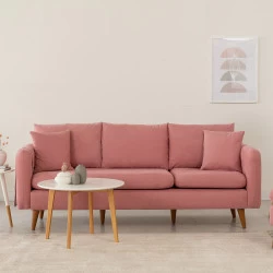 Canapea cu 3 Locuri Sofia - Pink 215 X 91 X 85 - 1