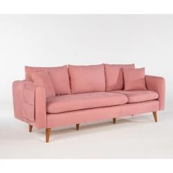 Canapea cu 3 Locuri Sofia - Pink 215 X 91 X 85 - 2