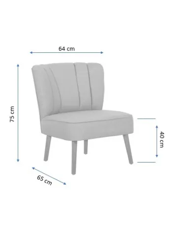 Fotoliu Monn Way - Navy Blue 64 X 75 X 65  - 5