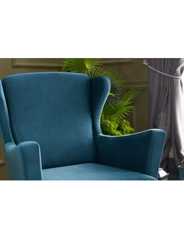 Fotoliu Tapitat Lola Berjer - Turquoise 77 X 98 X 80  - 4
