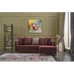 Canapea Tip Coltar Aydam Right - Claret Red 215 X 80 X 150 - 1