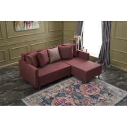 Canapea Tip Coltar Aydam Right - Claret Red 215 X 80 X 150 - 2