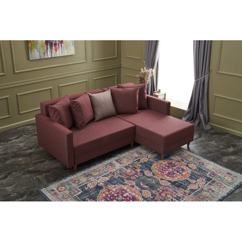 Canapea Tip Coltar Aydam Right - Claret Red 215 X 80 X 150  - 2