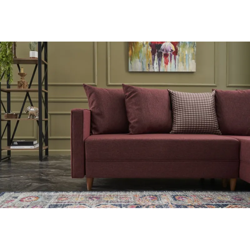 Canapea Tip Coltar Aydam Right - Claret Red 215 X 80 X 150  - 3