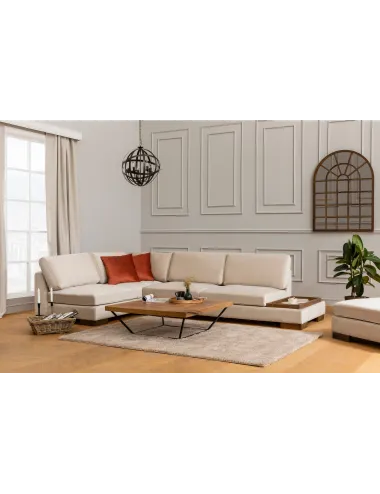 Canapea Tip Coltar cu Suport Cafea Tulip Corner Left Without Pouf - Beige - 1