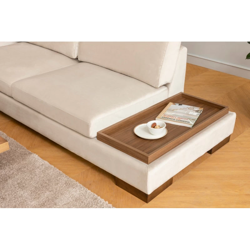 Canapea Tip Coltar cu Suport Cafea Tulip Corner Left Without Pouf - Beige  - 4