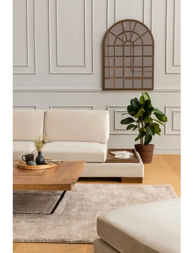 Canapea Tip Coltar cu Suport Cafea Tulip Corner Left Without Pouf - Beige  - 6