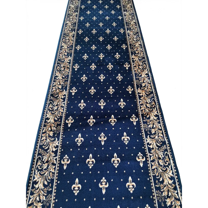Traversa bisericească albastru crin imperial și lauri  - 3