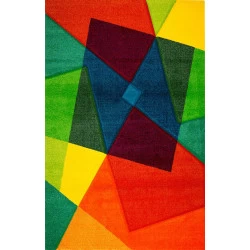 Covor Multicolor cu Romburi Modern 11486  - 1