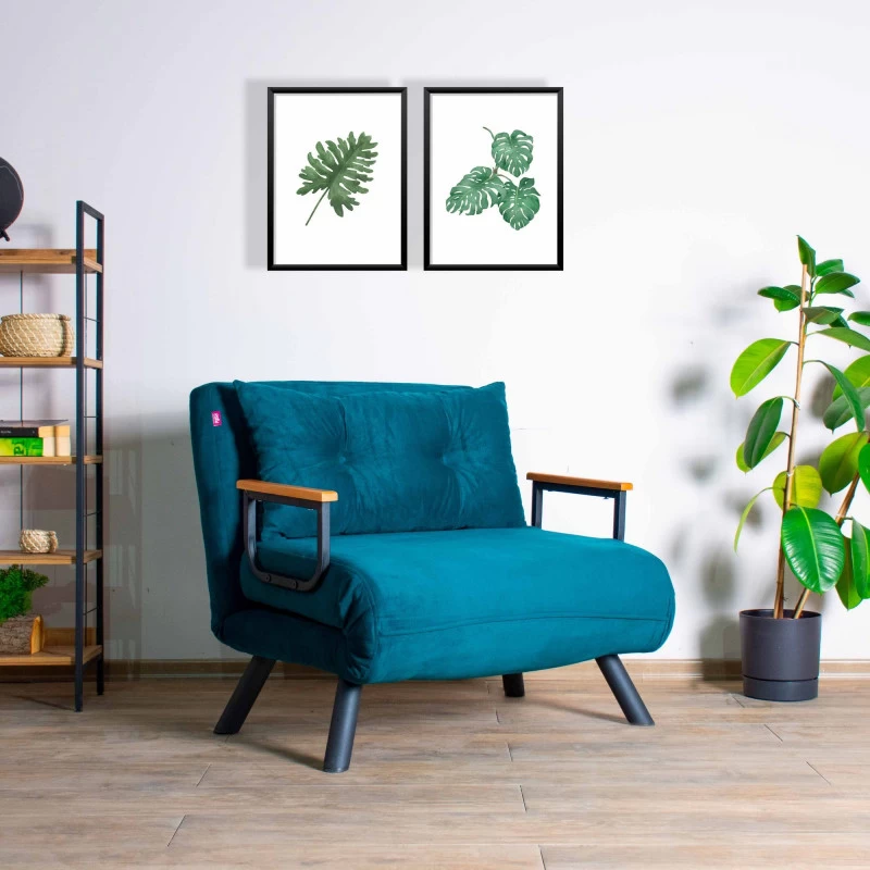 Fotoliu Extensibil Sando Single - Petrol Green  - 1