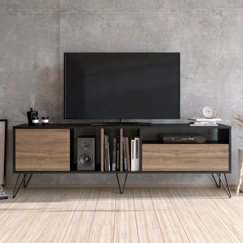 Comoda TV Mistico (180) - Walnut, Black 180 X 58.7 X 35.5  - 2
